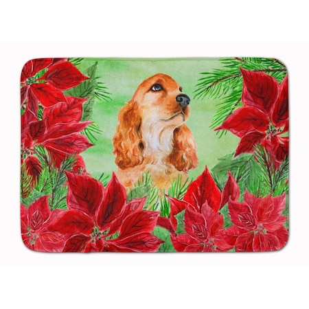 Carolines Treasures Cocker Spaniel Poinsettas Machine Washable Memory Foam Mat CK1354RUG